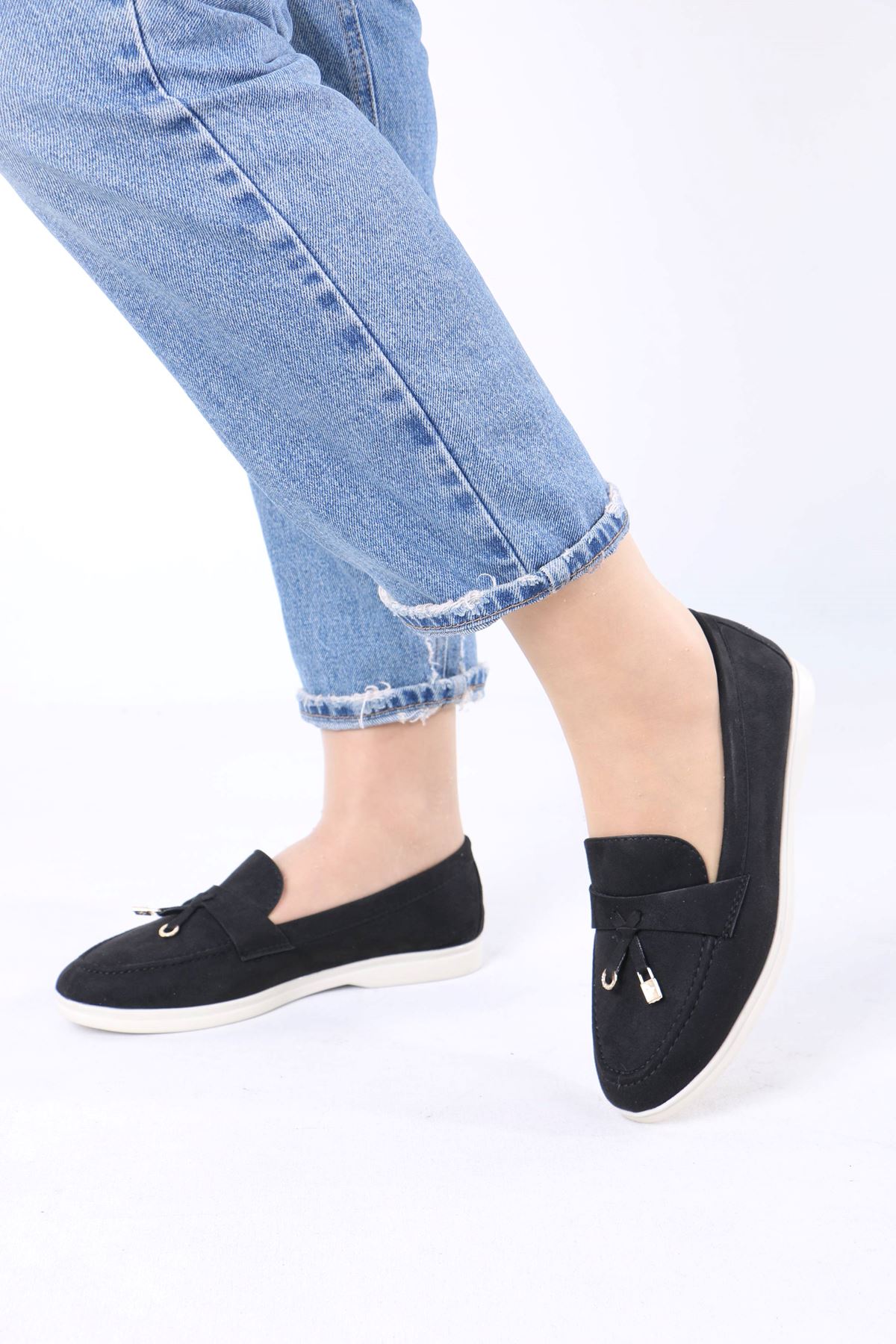 Julita Siyah Süet Günlük Kadın Ayakkabı