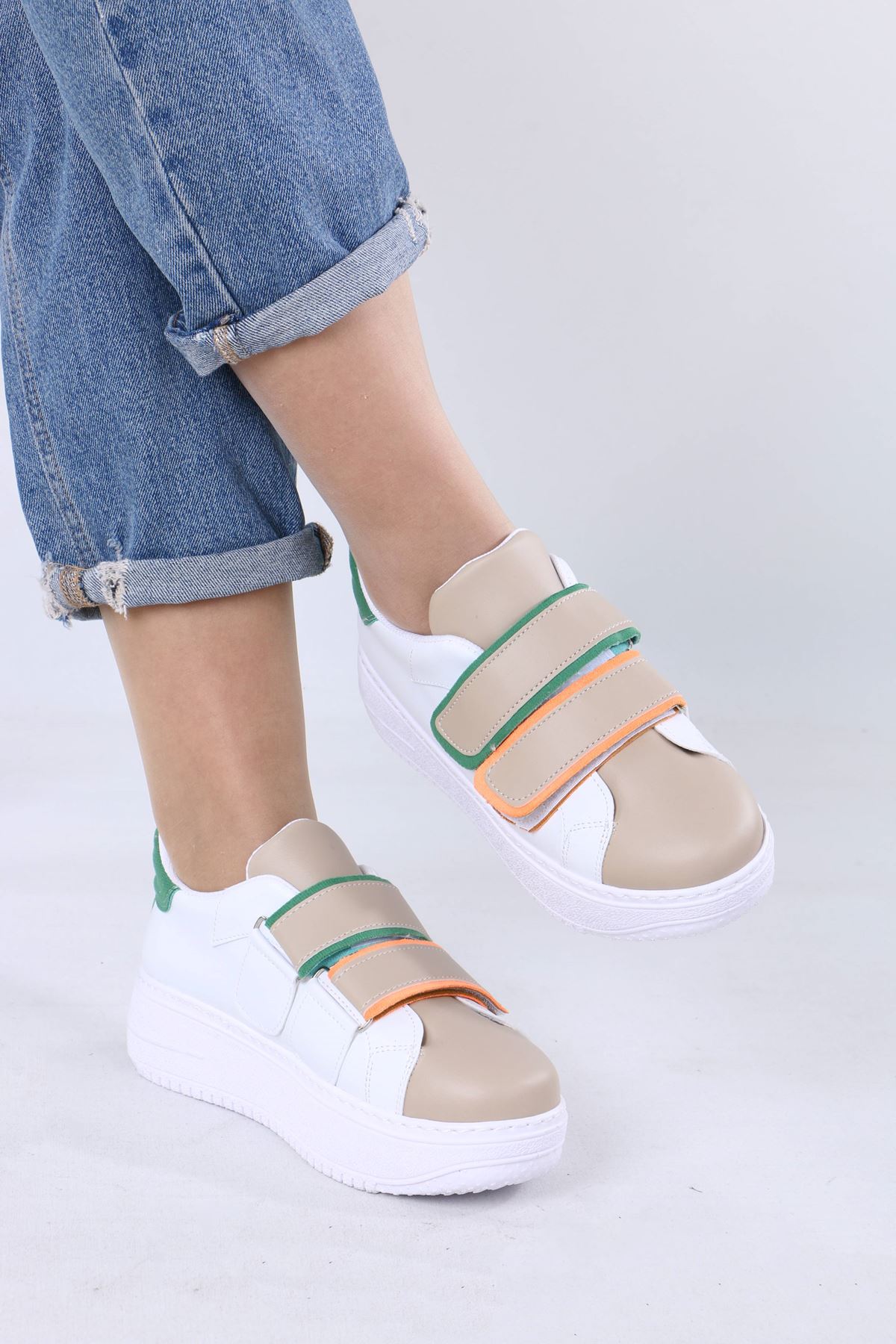 Bellamy Multi Mat Deri Cırtlı Kadın Spor Ayakkabı