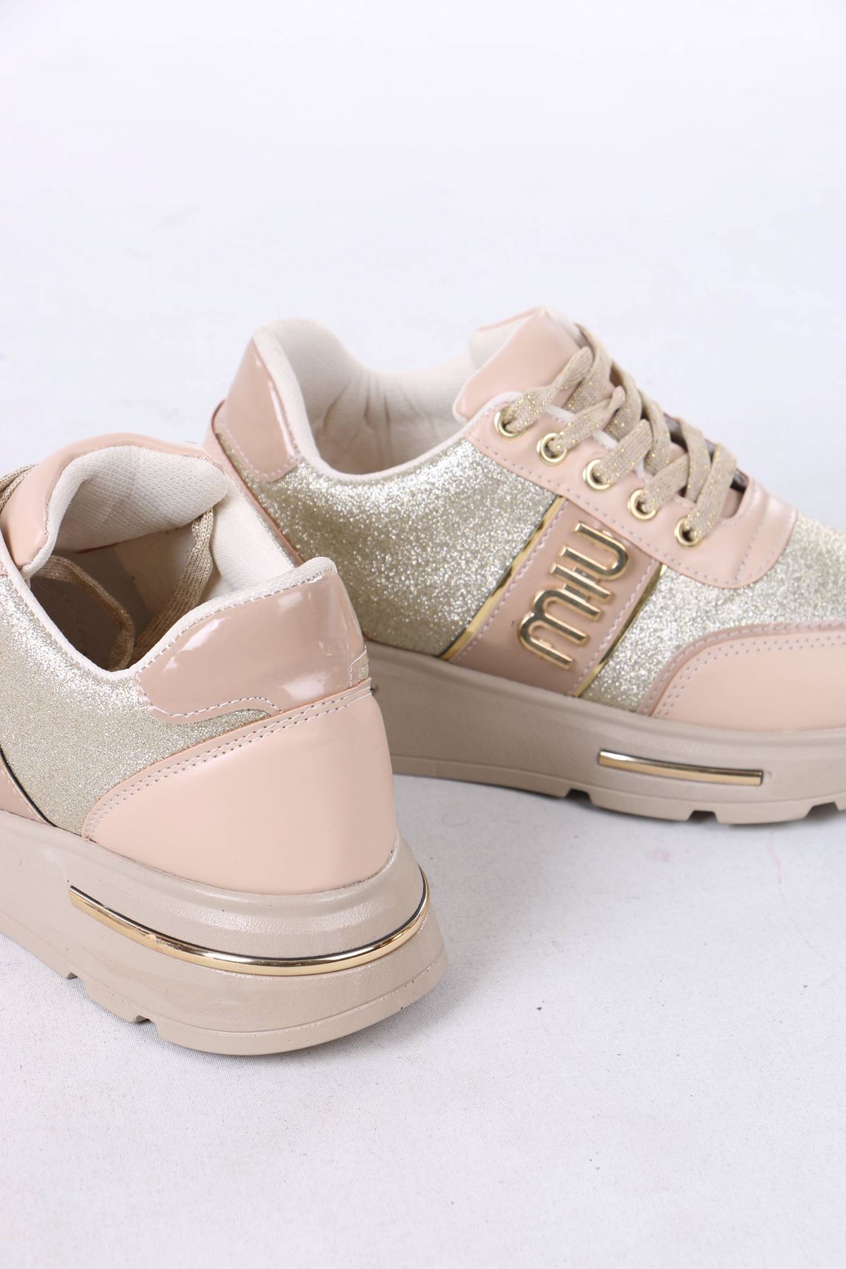 Karter Nude Simli Kadın Spor Ayakkabı