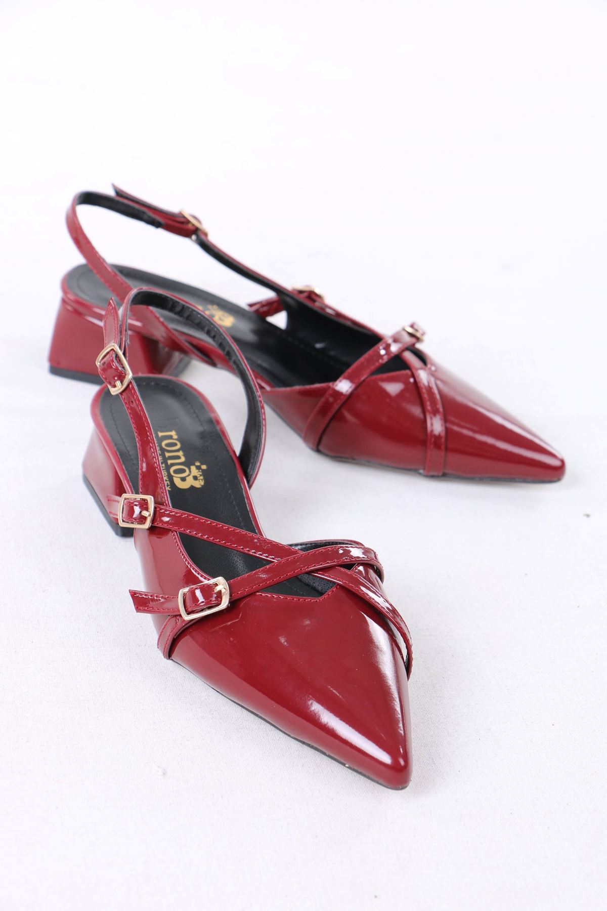 Murl Bordo Rugan Kadın Topuklu Ayakkabı