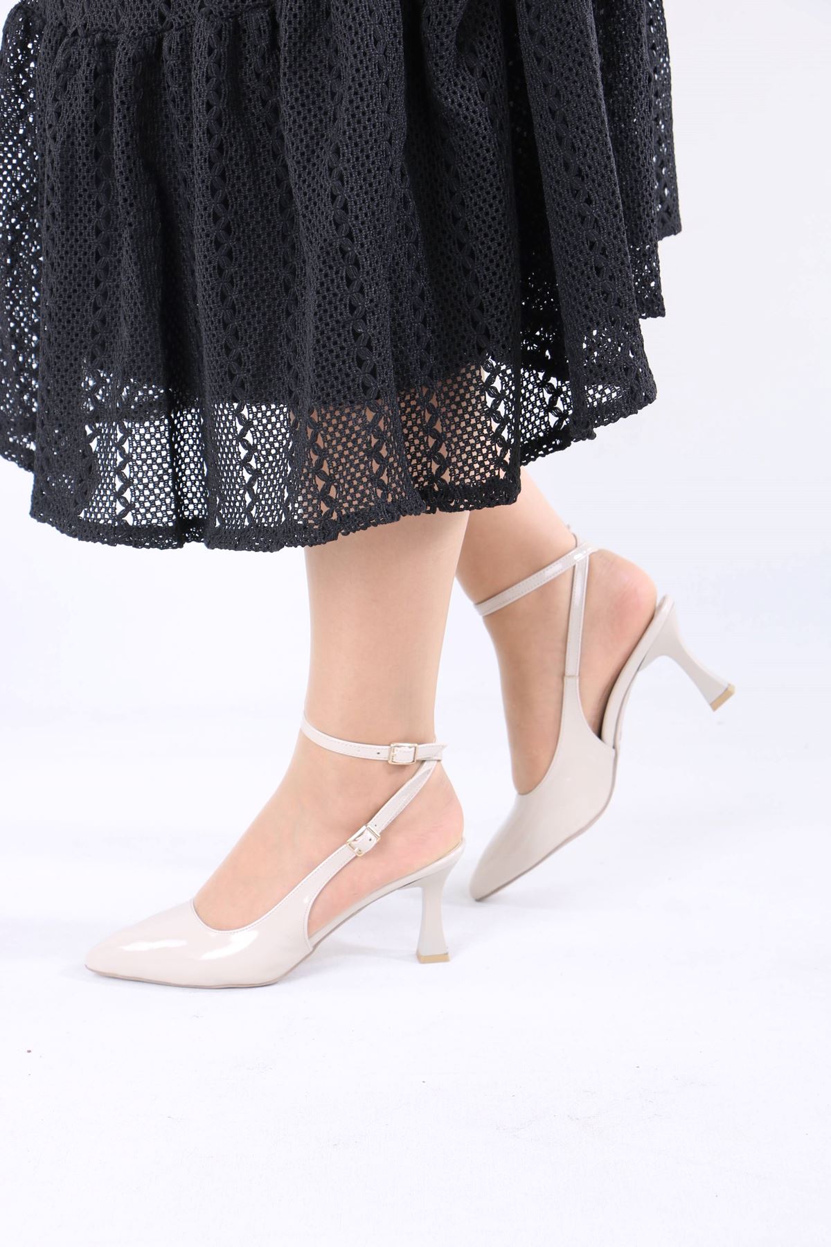 Mirage Bej Rugan Kadın Topuklu Ayakkabı