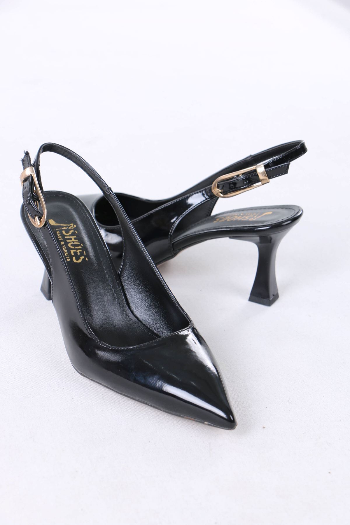 Nicola Siyah Rugan Kadın Topuklu Ayakkabı