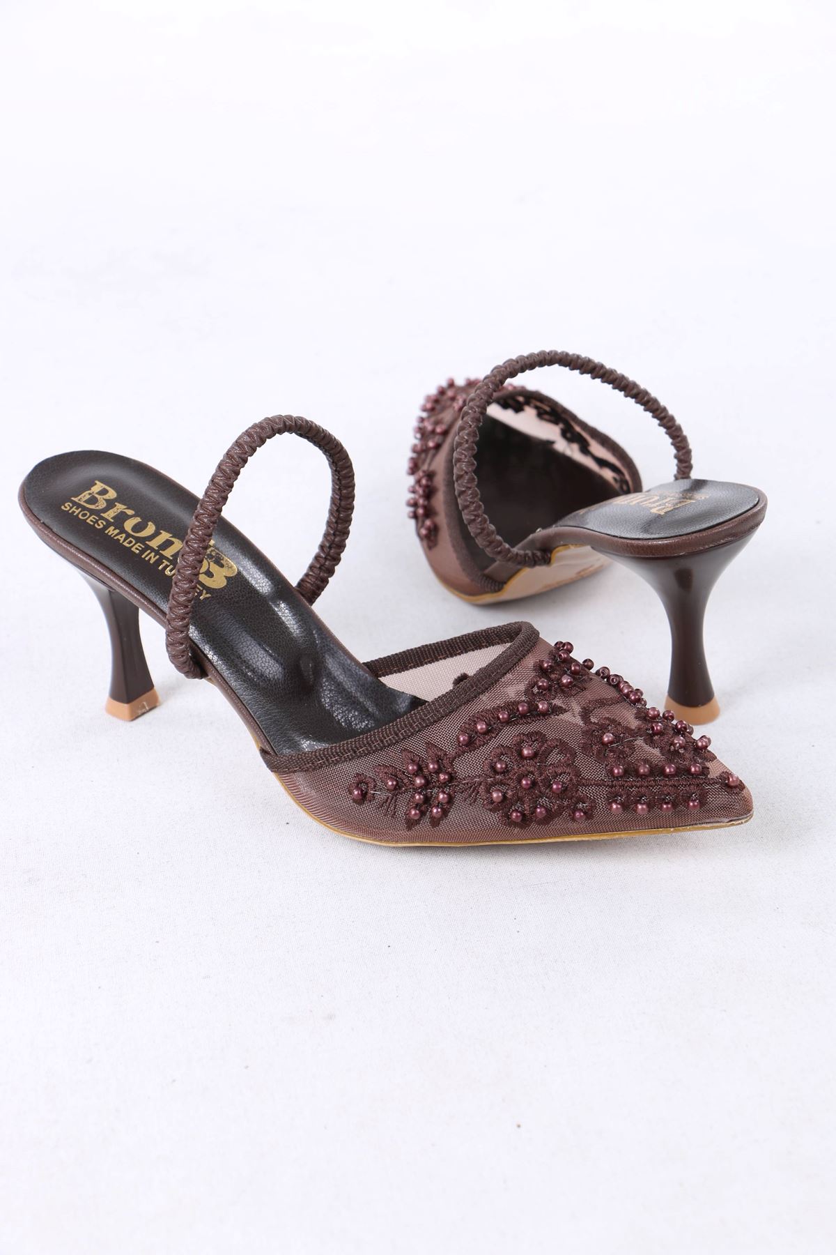 Juene Kahverengi Kadın Topuklu Ayakkabı