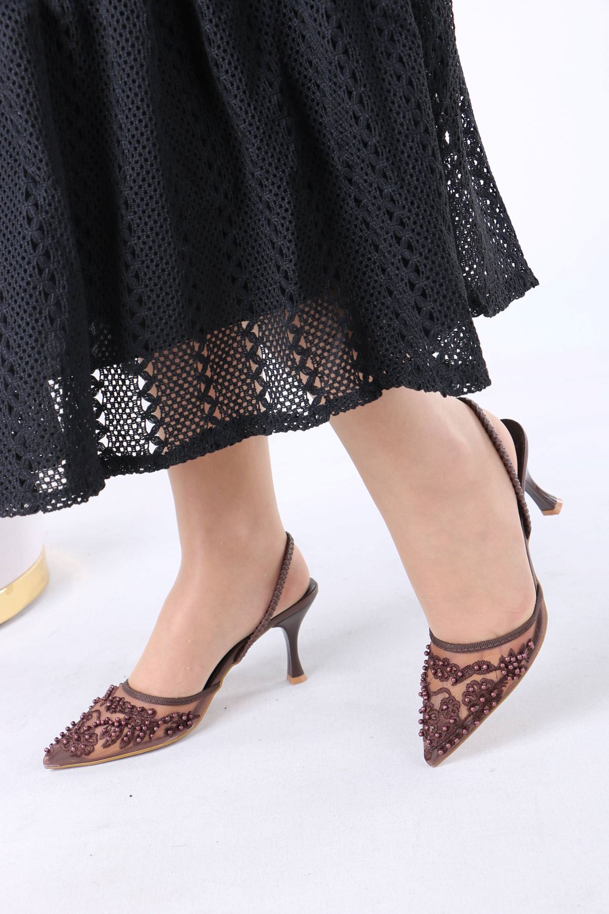 Juene Kahverengi Kadın Topuklu Ayakkabı