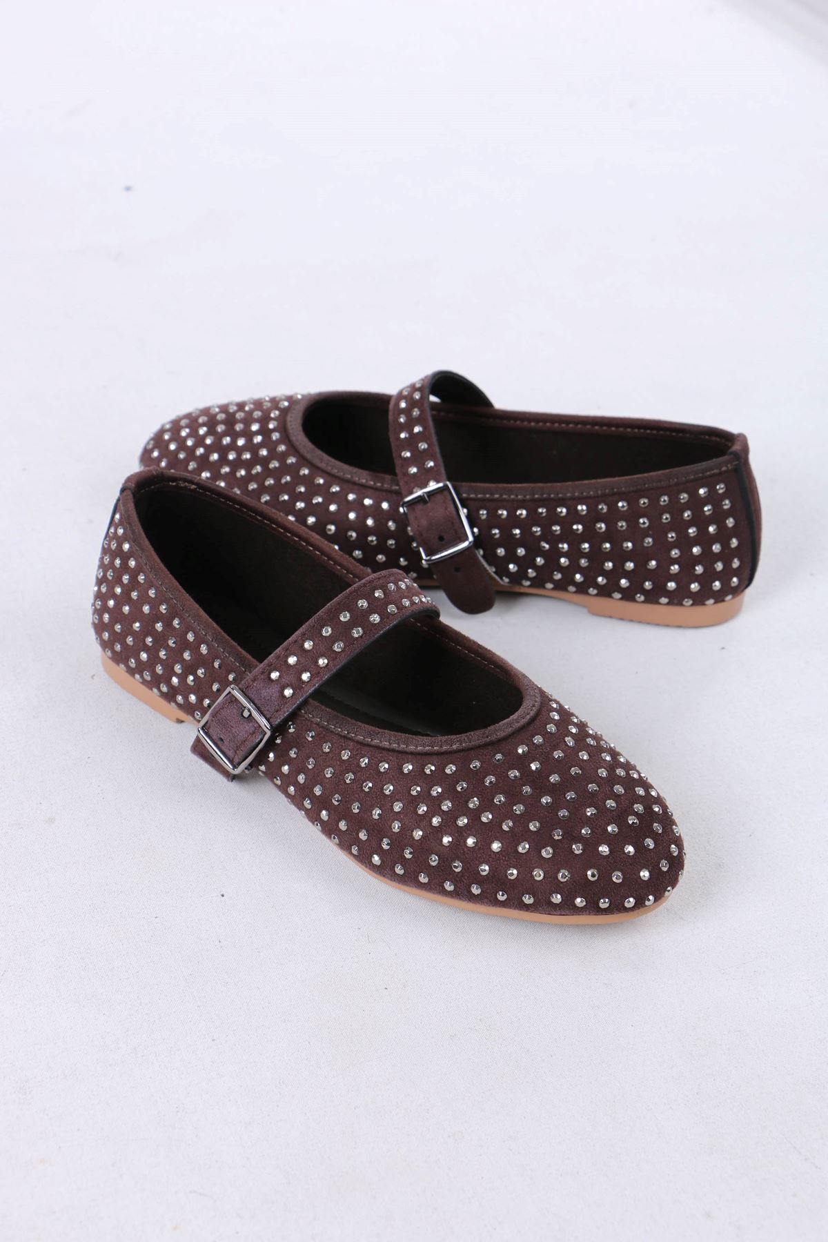 Magali Kahverengi Süet Kadın Düz Ayakkabı Babet