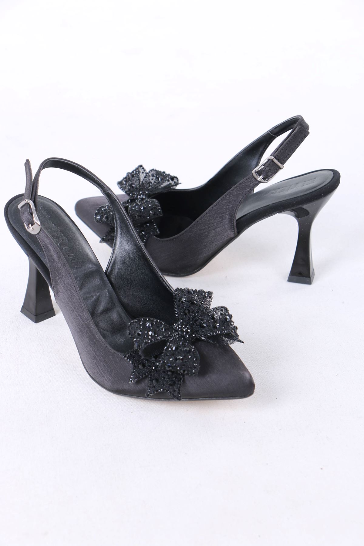 Louie Siyah Fiyonk Topuklu Kadın Ayakkabı