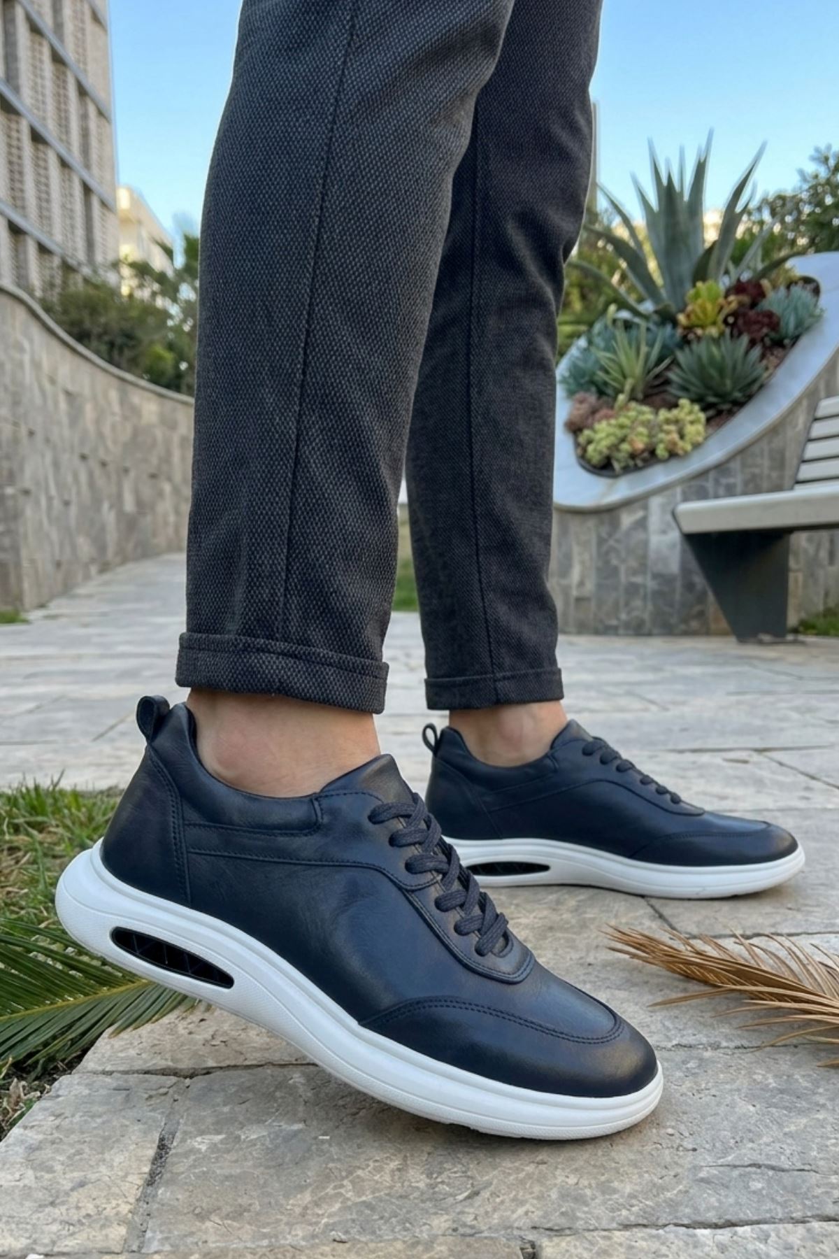 Leroi Lacivert Bağcıklı Erkek Spor Ayakkabı