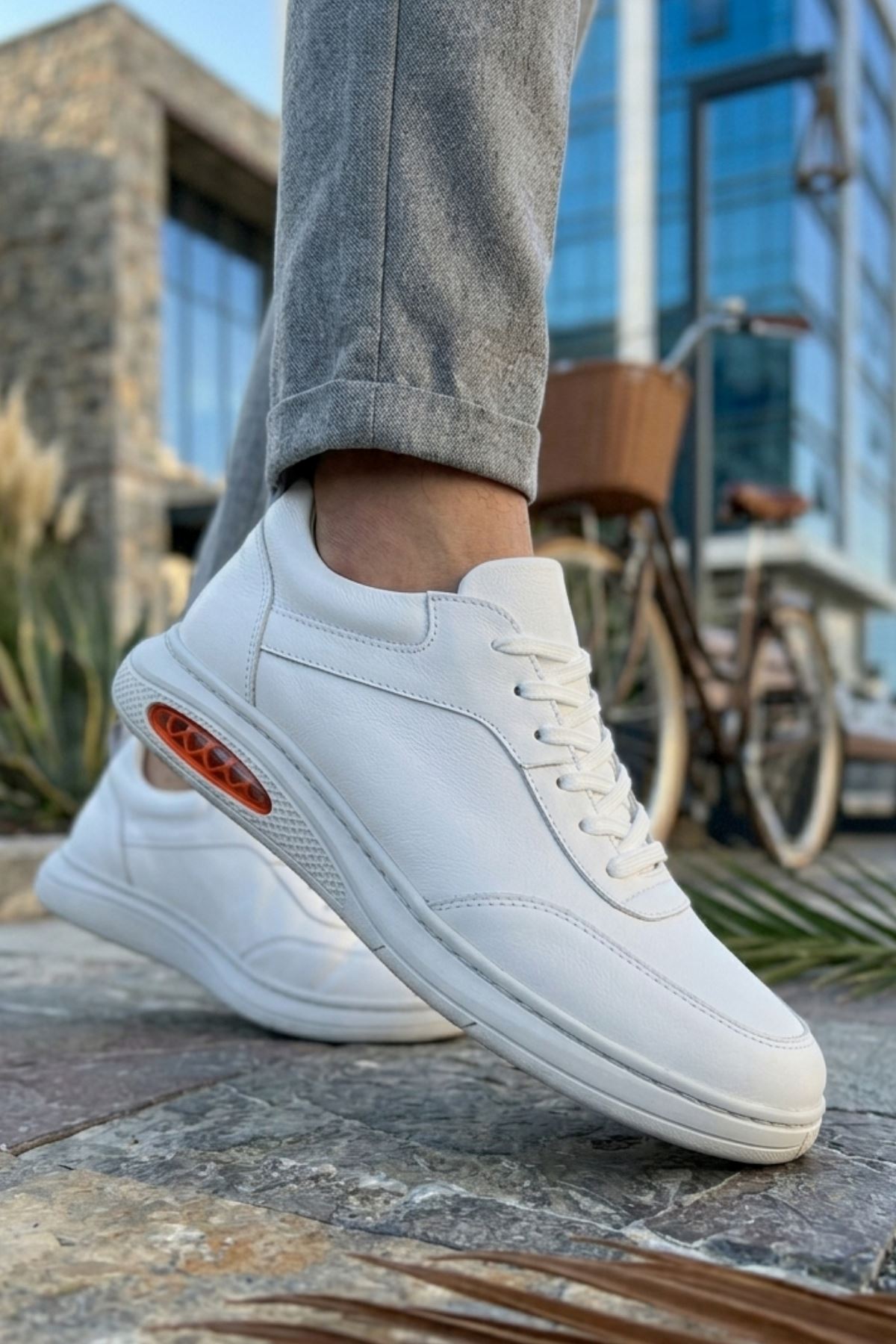 Leroi Beyaz Bağcıklı Erkek Spor Ayakkabı