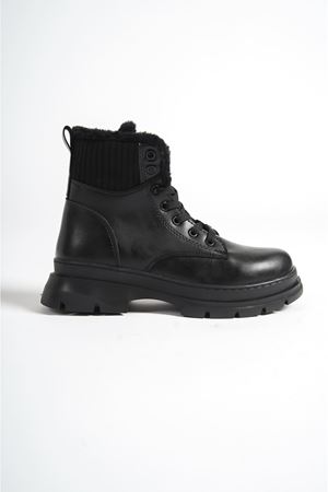 Pascal Siyah Mat Deri Kadın Bot