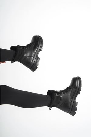 Pascal Siyah Mat Deri Kadın Bot