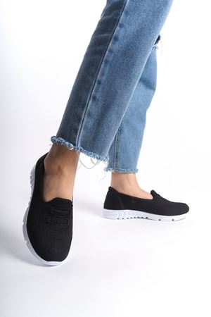 Adeline Siyah Beyaz Taban Hafif Günlük Ortopedik Kadın Ayakkabı