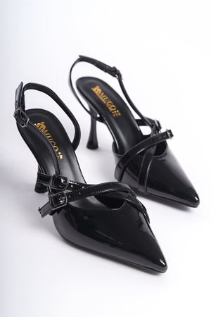 Ariane Siyah Rugan Kadın Topuklu Ayakkabı