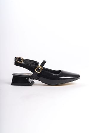 Avent Siyah Rugan Kadın Topuklu Ayakkabı