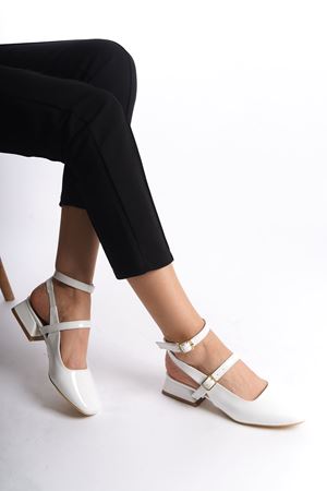 Avent Beyaz Rugan Kadın Topuklu Ayakkabı