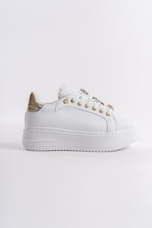 Corin Beyaz Mat Deri Taşlı Kadın Spor Ayakkabı