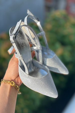 Auhert Gümüş Topuklu Kadın Ayakkabı