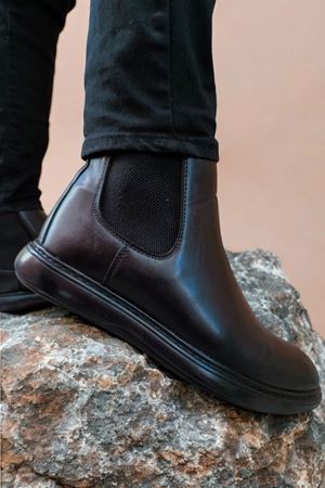 Patrice Siyah Mat Deri Lastikli Erkek Bot