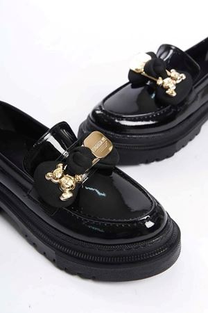 Burk Siyah Rugan Kadın Ayakkabı