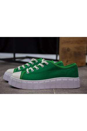 Galla Yeşil Beyaz Taban Keten Kadın Spor Ayakkabı