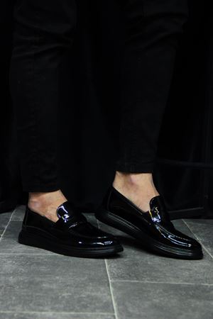 Florus Siyah Rugan Erkek Klasik Ayakkabı