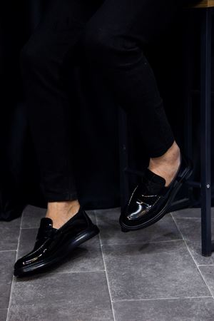 Florus Siyah Rugan Erkek Klasik Ayakkabı