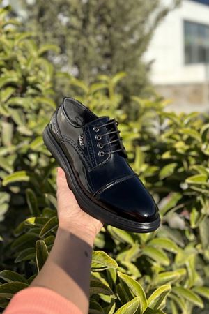 Florida Siyah Rugan Bağcıklı Erkek Klasik Ayakkabı