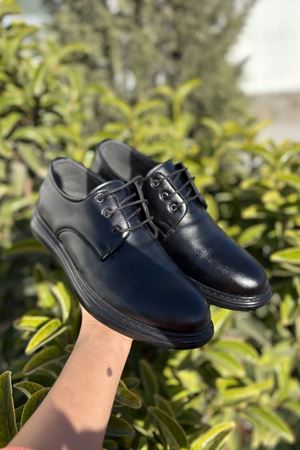 Francille Siyah Mat Deri Bağcıklı Erkek Klasik Ayakkabı