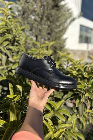 Francille Siyah Mat Deri Bağcıklı Erkek Klasik Ayakkabı