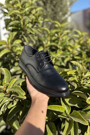 Francille Siyah Mat Deri Bağcıklı Erkek Klasik Ayakkabı