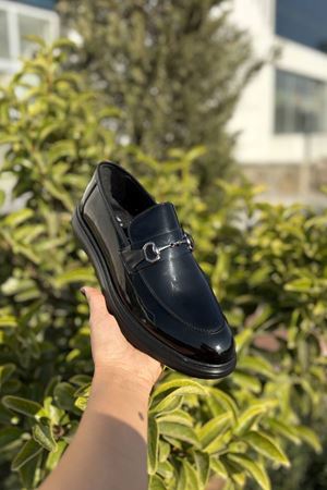 Garen Siyah Rugan Erkek Klasik Ayakkabı