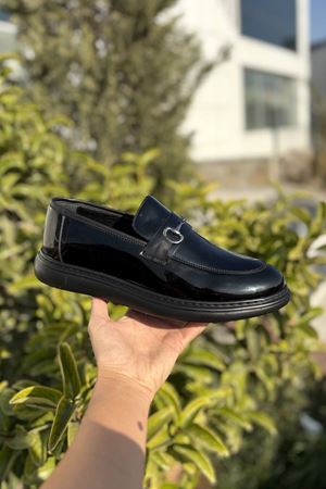 Garen Siyah Rugan Erkek Klasik Ayakkabı