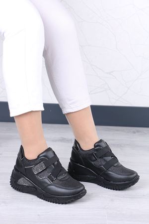 Chantal Siyah Mat Deri Kadın Spor Ayakkabı