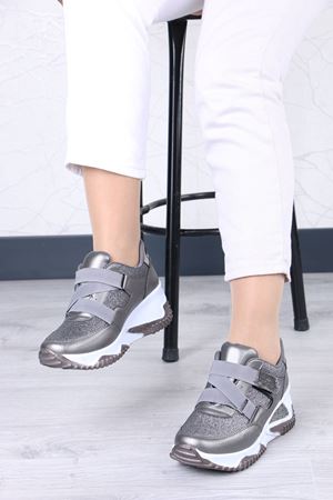 Chantal Gri Mat Deri Kadın Spor Ayakkabı