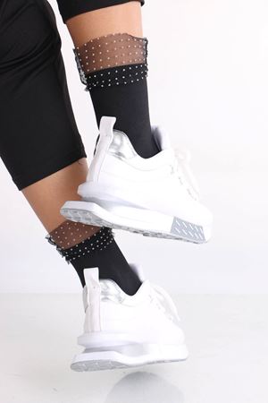 Jacob Beyaz Mat Deri Bağcıklı Kadın Spor Ayakkabı