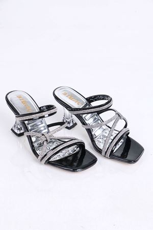 Albert Siyah Taşlı Topuklu Kadın Terlik