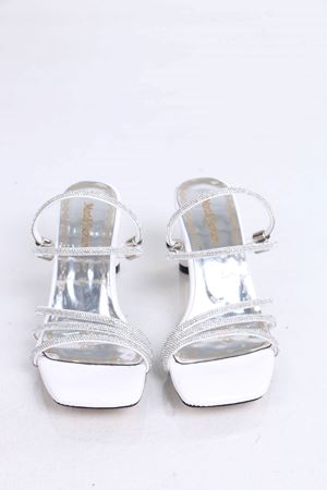 Drake Beyaz Taşlı Rugan Topuklu Kadın Terlik