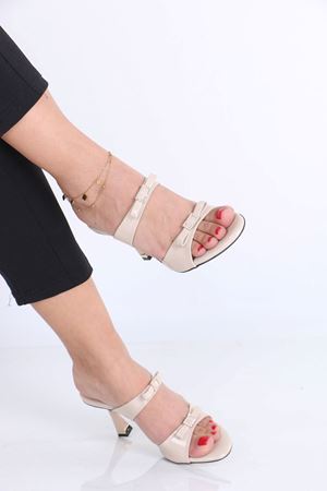 Coleman Nude Rugan Topuklu Kadın Terlik