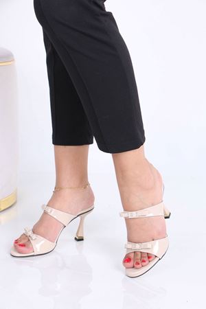 Coleman Nude Rugan Topuklu Kadın Terlik