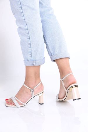 Glenn Bej Taşlı Topuklu Kadın Ayakkabı