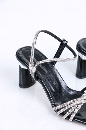 Berty Siyah Taşlı Topuklu Kadın Ayakkabı