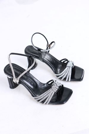 Darrels Siyah Taşlı Topuklu Kadın Ayakkabı