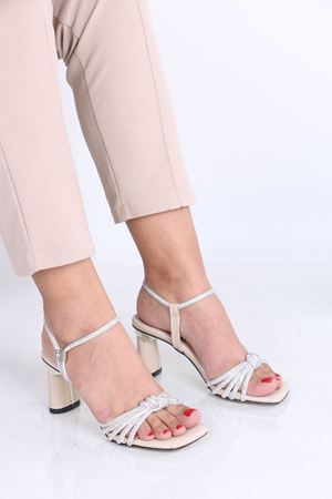 Darrels Nude Taşlı Topuklu Kadın Ayakkabı