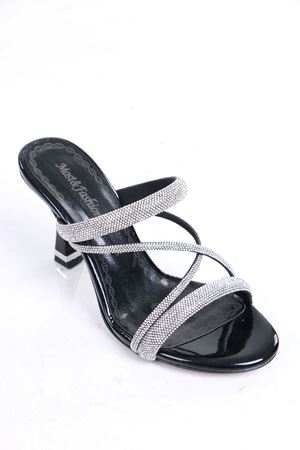 Galvin Siyah Taşlı Topuklu Kadın Terlik