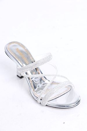 Galvin Gümüş Taşlı Topuklu Kadın Terlik