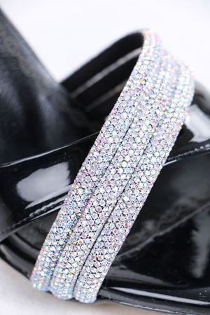 Felix Siyah Rugan Taşlı Topuklu Kadın Ayakkabı