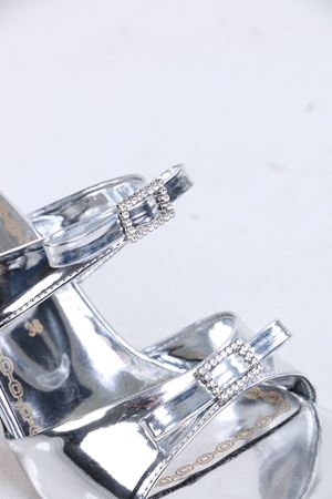 Conroy Gümüş Rugan Topuklu Kadın Terlik