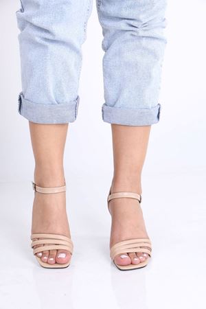 Avian Nude Mat Deri Şeffaf Topuklu Kadın Ayakkabı