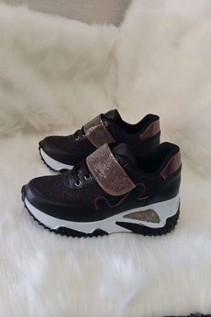 Fabre Siyah Beyaz Taban Mat Deri Kadın Spor Ayakkabı