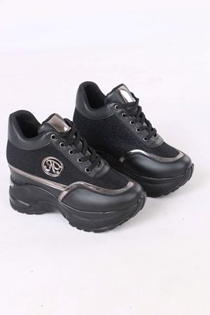 Karlis Siyah Kürklü Gizli Topuklu Kadın Spor Ayakkabı