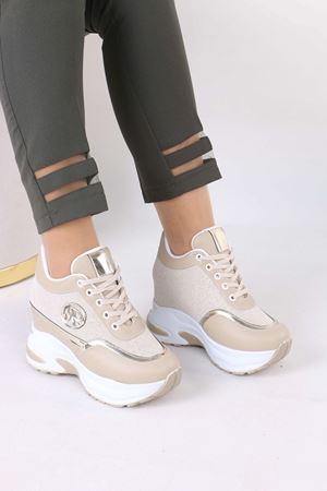 Karlis Nude Kürklü Gizli Topuklu Kadın Spor Ayakkabı